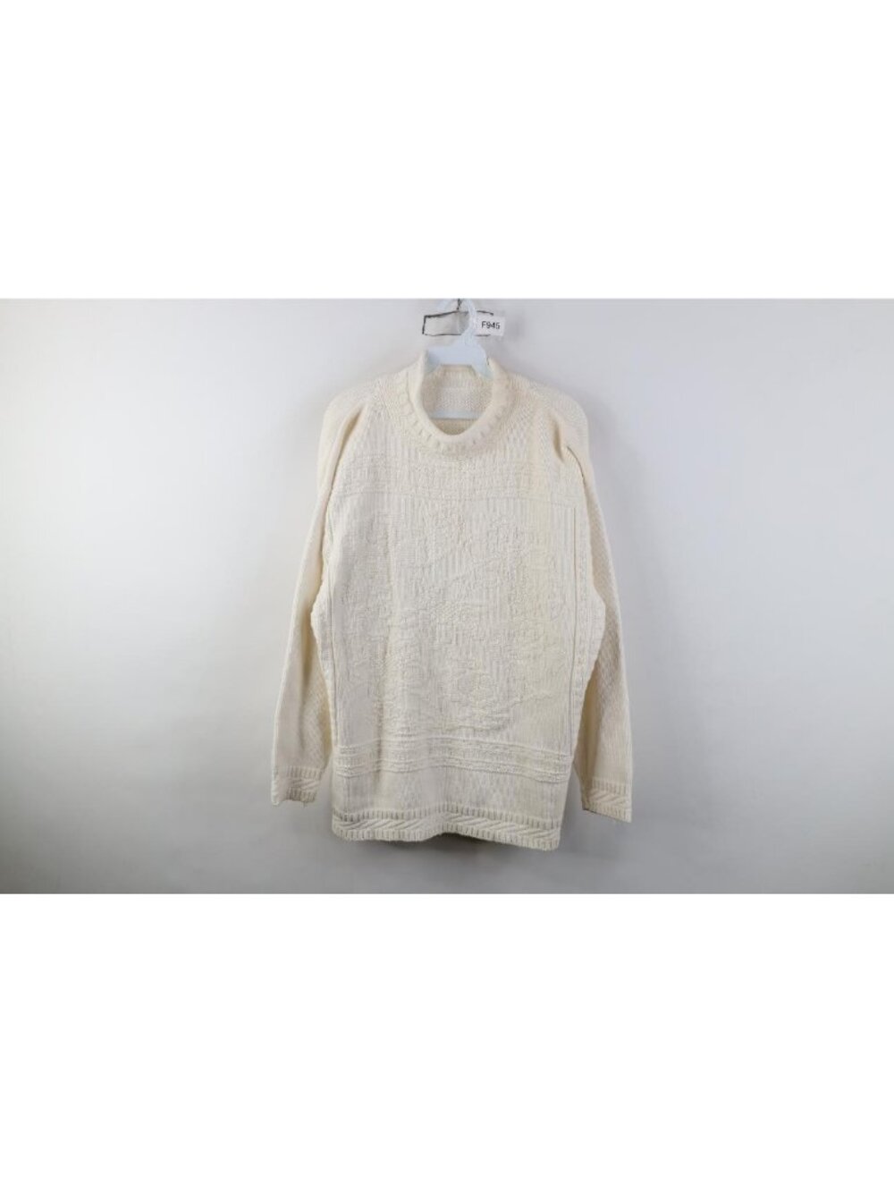Vintage 90s Streetwear Womens Large Abstract Flower Marled Knit Tunic Sweater